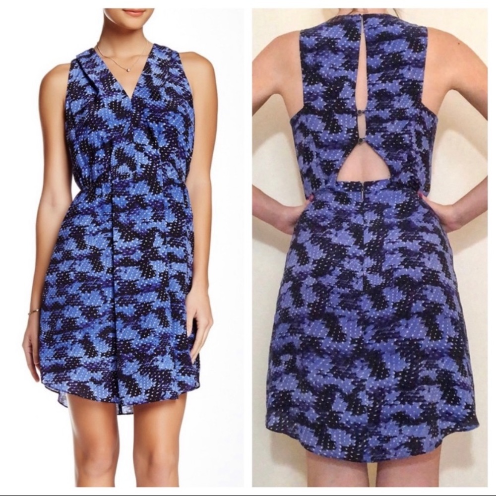 Rebecca Taylor Blue Back Cut Out Mini Dress